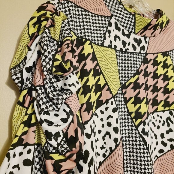 Ashley Stewart | Women's Mixed Print Drama Puff Sleeved Top (Size 14/16) - Picture 6 of 11